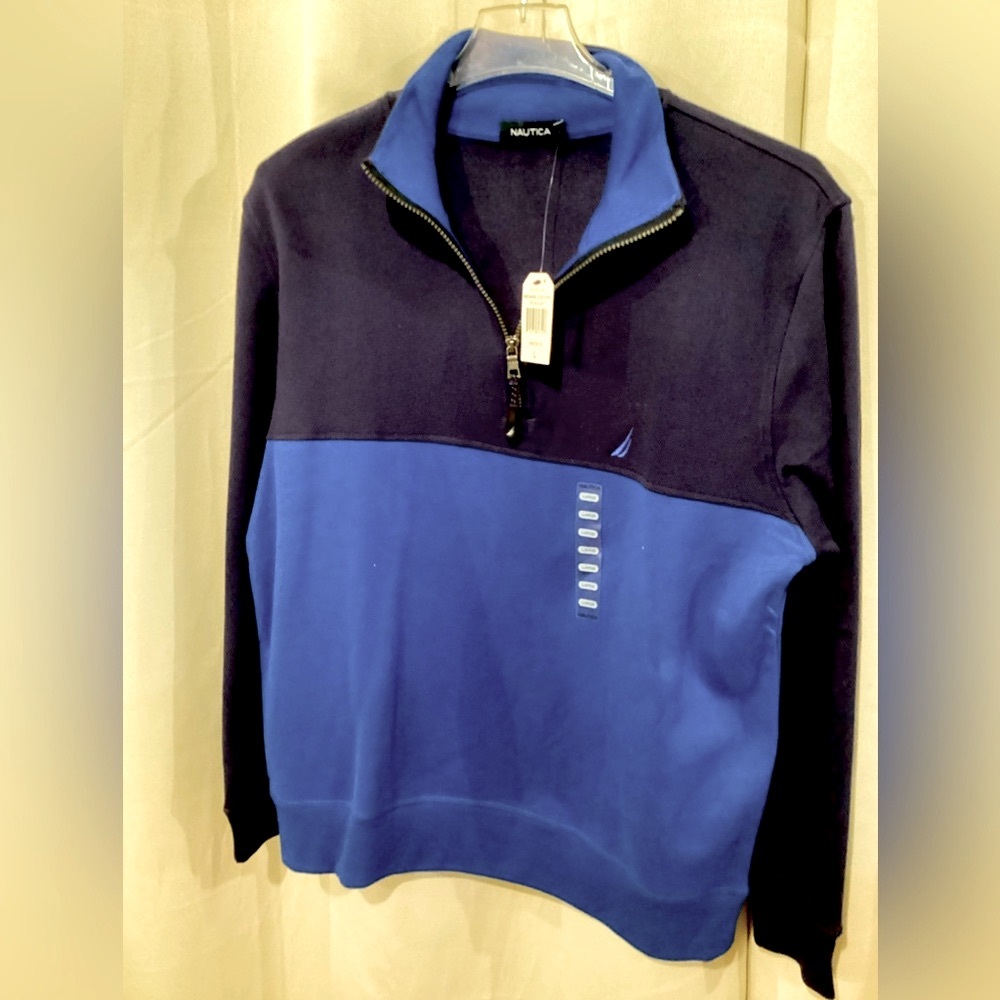 Nautica sweatshirt in navy and royal blue, size L